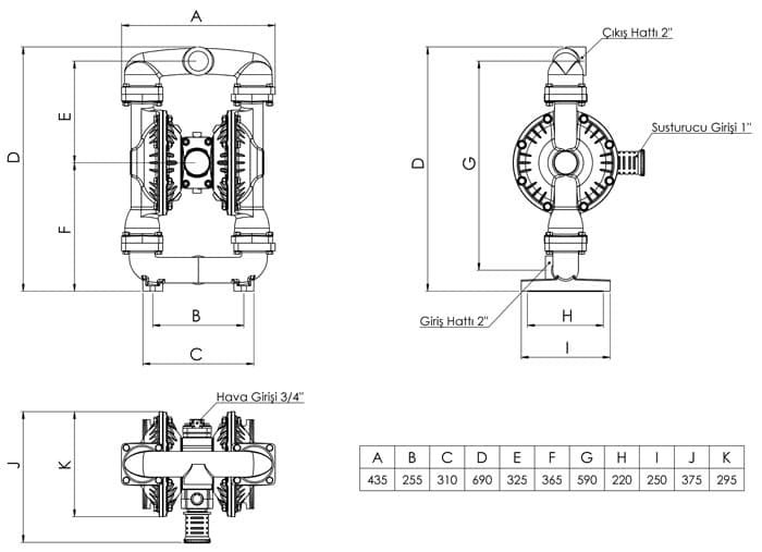 VP20 metal body dimensional drawing